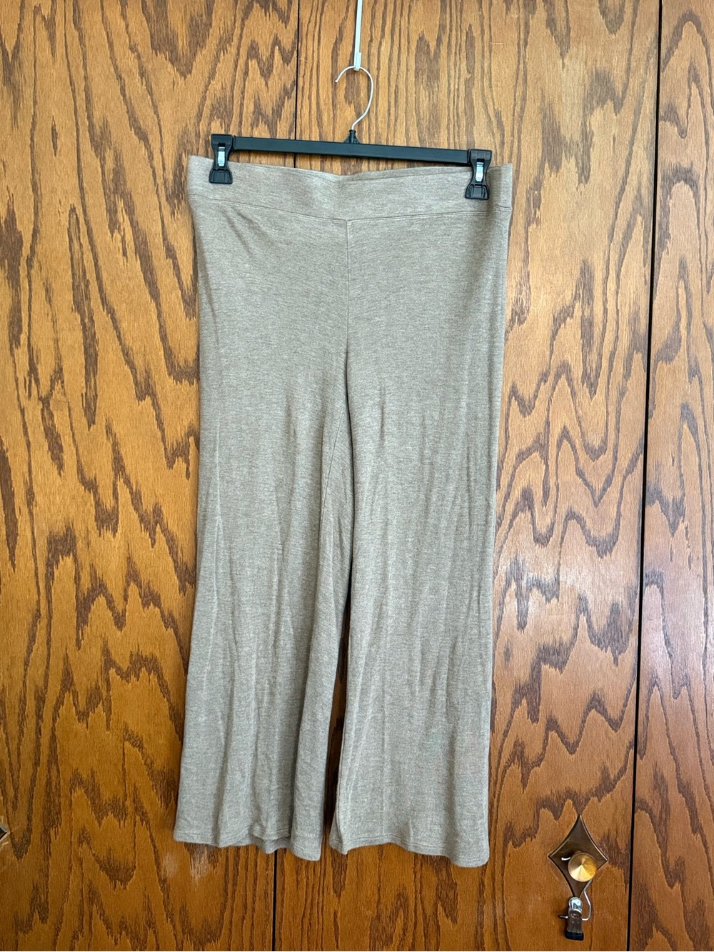Eileen Fisher 100% Viscose Taupe Wide Leg Cropped Pants PM Petite Medium